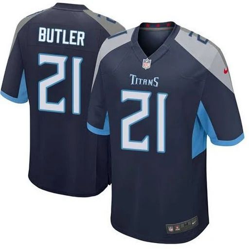 Men Tennessee Titans #21 Malcolm Butler Nike Navy Game NFL Jersey